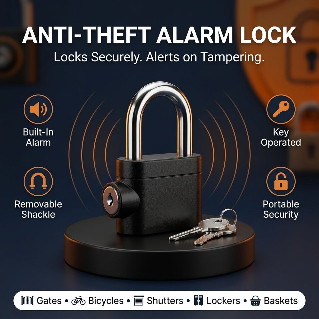 Anti-theft alarm padlock product photo – CartyBuk