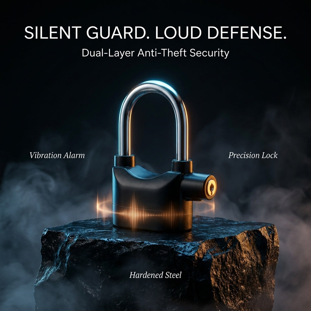 Anti-theft alarm padlock side view – CartyBuk